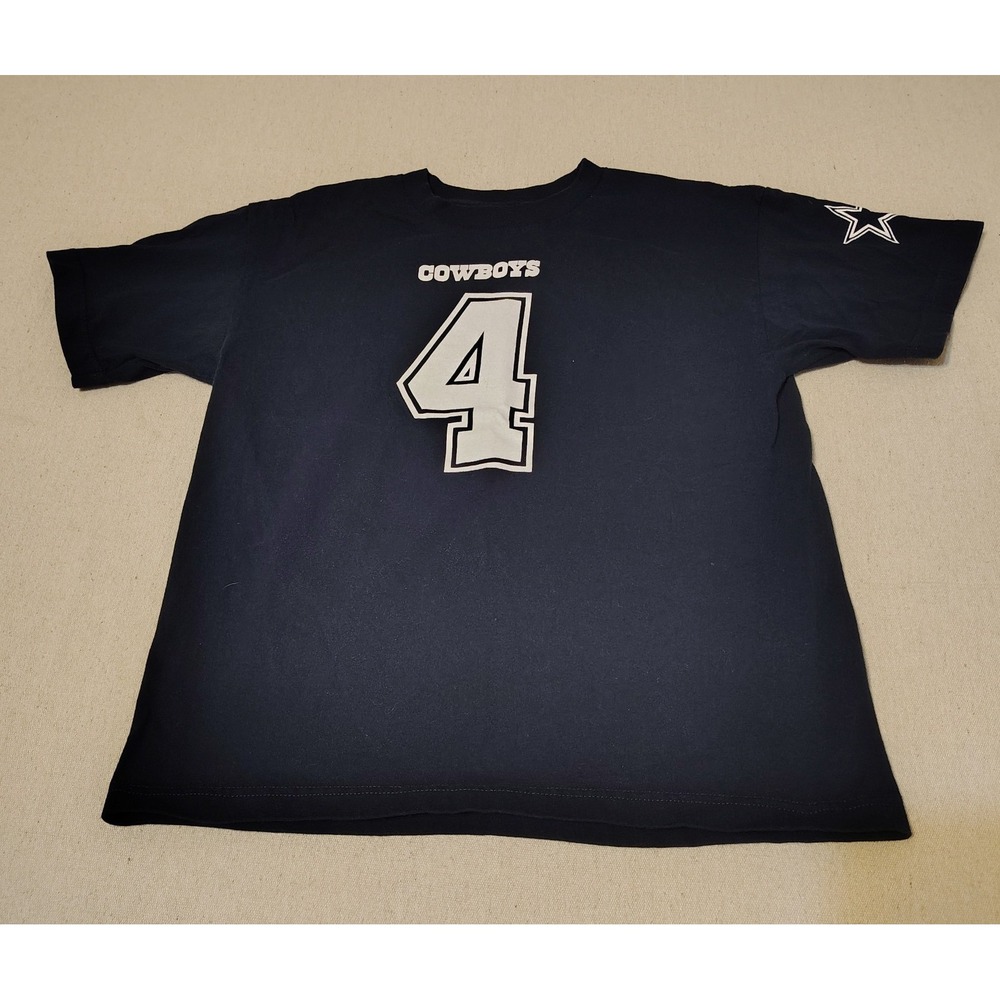 Dallas Cowboys‎ NFL Football Prescott 4 Navy Blue T-Shirt Men's Size Small 3